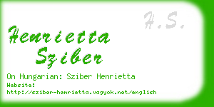 henrietta sziber business card